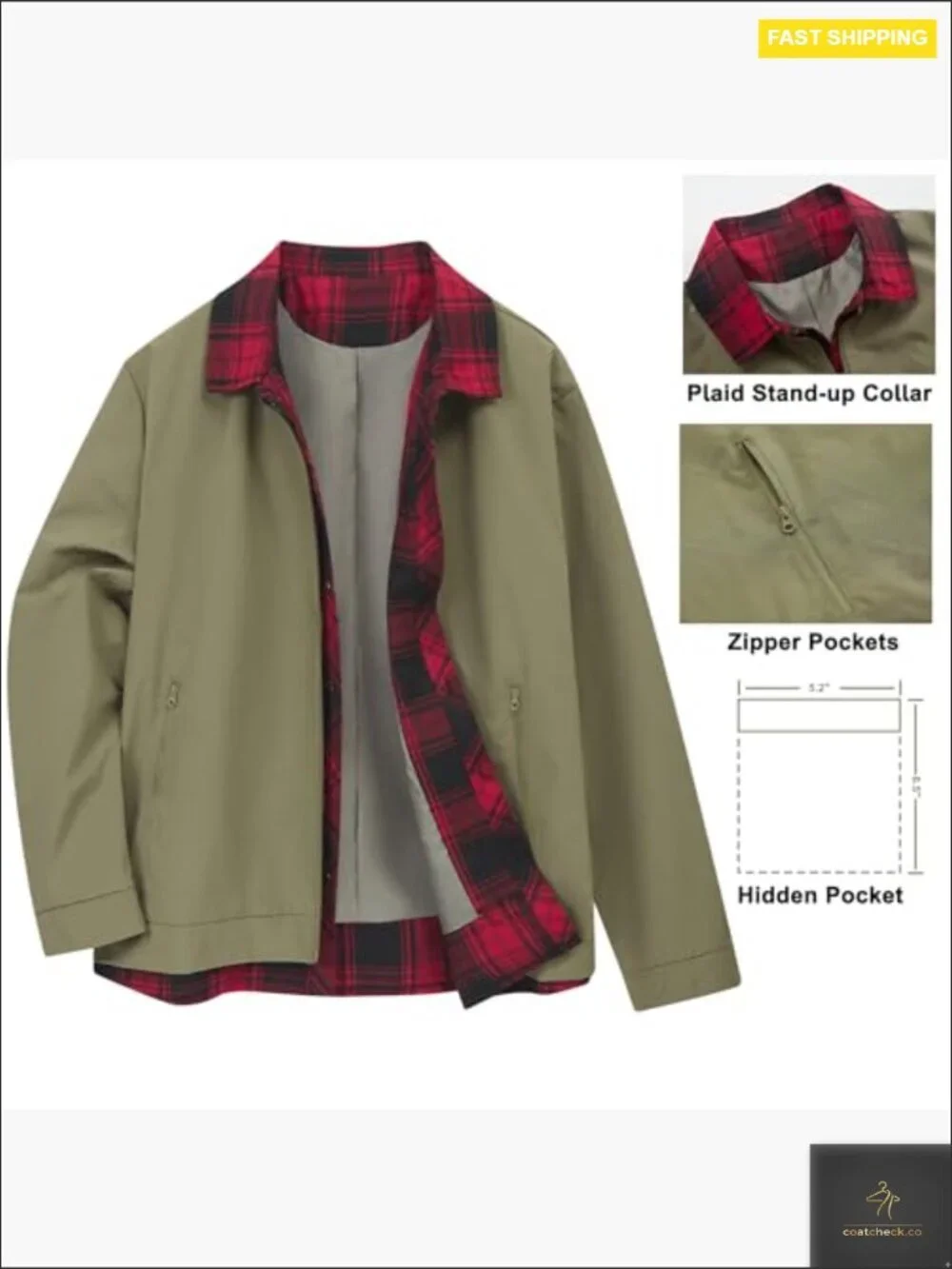 Mens Bomber Jacket Lightweight Windbreaker Casual Zip Up Spring Fall Golf Coat